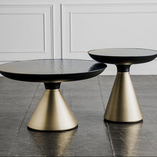 SYROS Round Coffee Table With Glass Top.