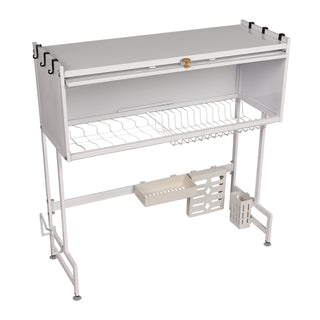 Over-Sink Dish Drying Rack Stainless Steel 2 Tier - Black