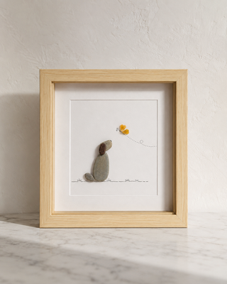Chasing Wonder – Handcrafted Natural Pebble Art Frame