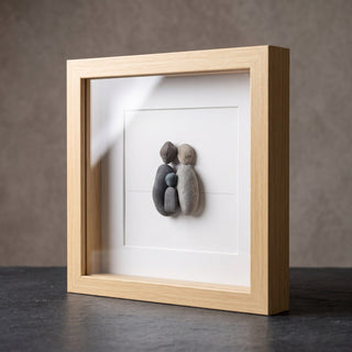 The Family We Are - Handcrafted Pebble Art Frame