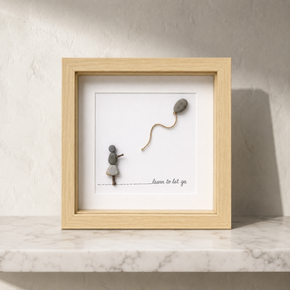 The Letting Go - Handcrafted Pebble Art Frame