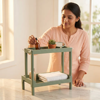 2-Tier Plastic Storage Trolley