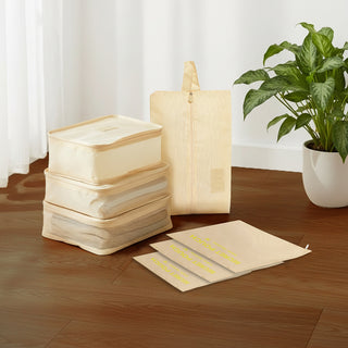 Travel Packing Cubes Set Polyester 7 Pieces Beige