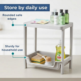 Plastic Multipurpose Storage Organizer Rack - Grey