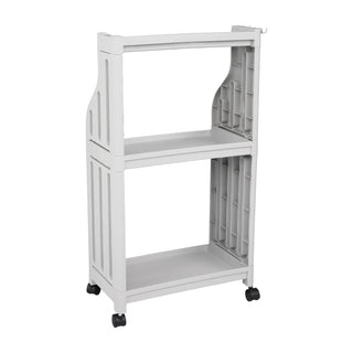 3-Tier Plastic Rolling Storage Rack With Handle