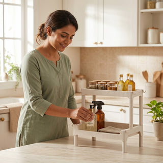 2-Tier Plastic Storage Trolley