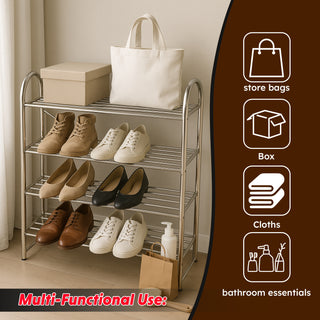 Shoe Rack Organizer Stainless Steel 4 Tier