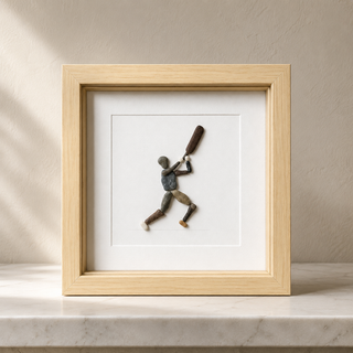 The Perfect Innings — Handcrafted Cricket Pebble Art Frame