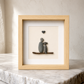 My Person, My Pup — Handcrafted Pebble Art Frame