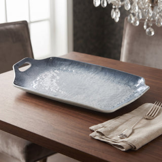 Exotic Ceramic Serving Platter with Handle Microwave & Dishwasher Safe