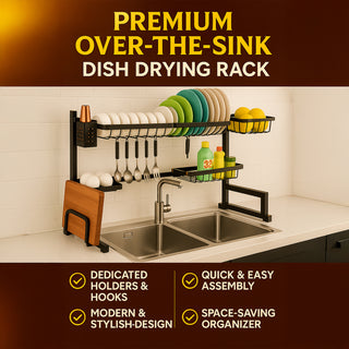 Drying Rack Stainless Steel  2 Tier – Black