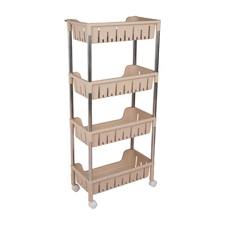 Metal Rod Storage Trolley - Beige