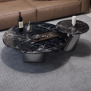OLYMPUS Marble Round Nesting Coffee Table Set of 2.