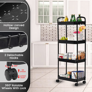 3 Tier Rolling Metal Storage Rack Organizer