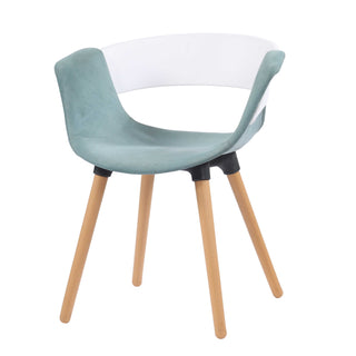 Casper Contemporary Armrest Cafe Chair with Wooden Legs - Blue Chair urbancart