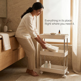 Slim Metal Storage Rack - White