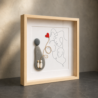 Where Hearts Meet Home | Handcrafted Pebble Art  Frame