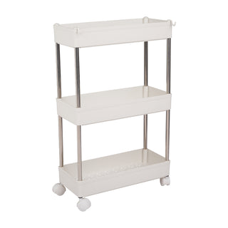 Slim Metal Storage Rack - White