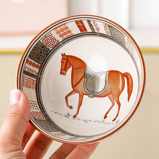 Royal Horse Ceramic Bowl Set for Kitchen & Dining Microwave Safe