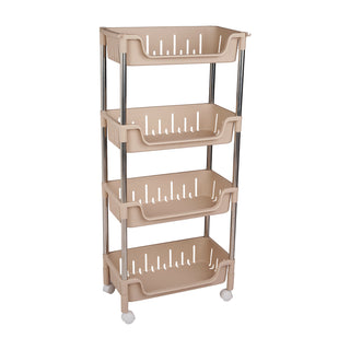 Metal Rod Storage Trolley - Beige