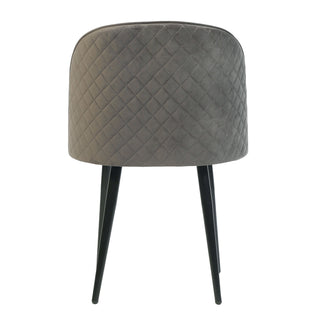 Grace Velvet Dining Chair with Metal Legs- Grey