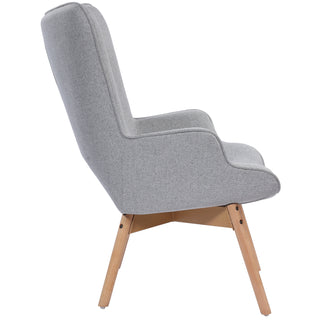 Alexa Armrest Lounge Chair with foot rest for Living Room/ Bedroom - Grey