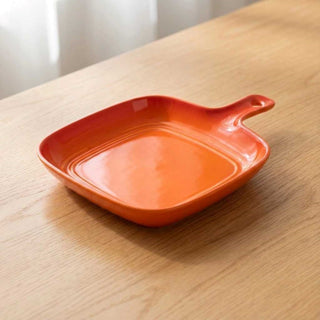 Ceramic Serving Platter with Handle Microwave & Dishwasher Safe