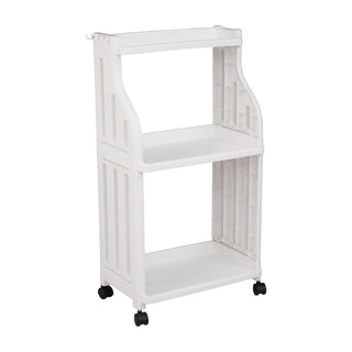 3-Tier Plastic Rolling Storage Rack With Handle