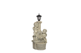 Two Fairies Fountain with Solar Light