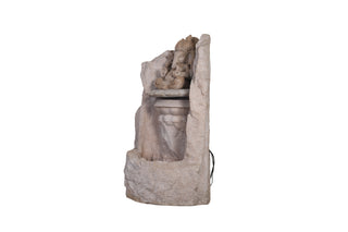 Ganesha Curtain Big Sandstone Fountain
