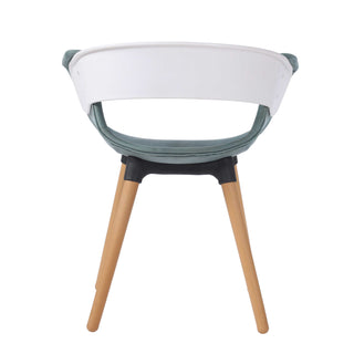 Casper Contemporary Armrest Cafe Chair with Wooden Legs - Blue Chair urbancart