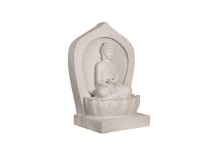 Sandstone Buddha on Lotus Throne Water Fountain