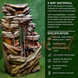 Three Way Waterfall Water Fountain