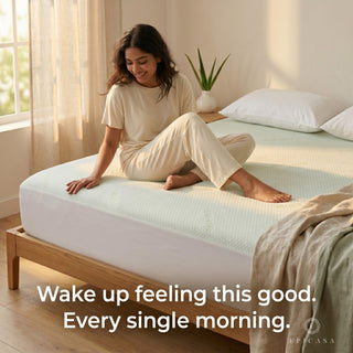 Epicasa Aloe Vera infused Mattress Protector | 250 GSM Waterproof Fitted Cover | Breathable Honeycomb Fabric | Noiseless & Skin-Friendly | 360° Elasticated fit | Hypoallergenic | Blocks Dust Mites & Allergens   | Machine Washable | Made in India