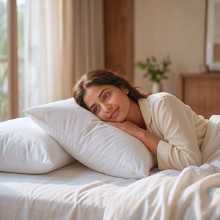 Epicasa Bed Pillows Set of 2 | 100% Virgin Hollow Conjugate Fibre Fill | Soft & Fluffy | 90 GSM Micro Plain Fabric | Machine Washable | Hotel Quality Sleep