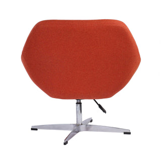 Eva Revolving Fabric Upholstered Lounge Chair with Aluminium Base - Orange Chair urbancart