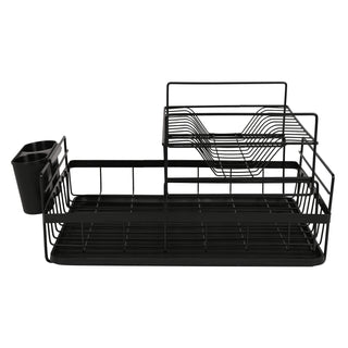Space Saving Drainer Drying Rack Carbon Steel 2 Tier – Black