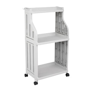 3-Tier Plastic Rolling Storage Rack With Handle
