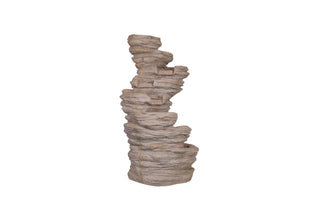 Stony Tiles Zig-Zag Water Fountain Natural Stone Look Cascading Fountain for Garden & Home Decor