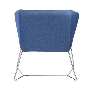 Sydney Fabric Lounge Armchair With Stainless Steel Legs - Blue