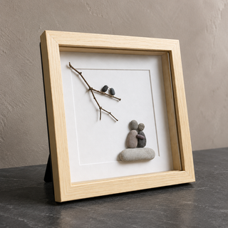 Beside You, Always — Handcrafted Natural Pebble Art Frame