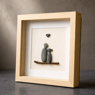 My Person, My Pup — Handcrafted Pebble Art Frame