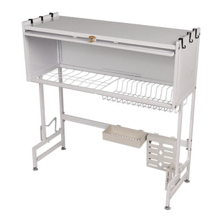 Over-Sink Dish Drying Rack Stainless Steel 2 Tier - Black