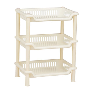 3-Layer Plastic Kitchen Storage Basket Rack