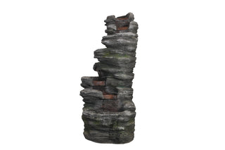 Zig-Zag Rock Water Fountain Natural Stone Finish Water Feature for Garden & Indoor Décor
