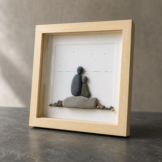 Beside You, Always — Handcrafted Natural Pebble Art Frame