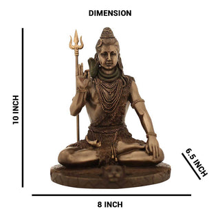 Lord Shiva Sitting idol Statue - 8 x 6.5 x 10 Inch, 2 Kg