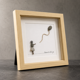 The Letting Go - Handcrafted Pebble Art Frame