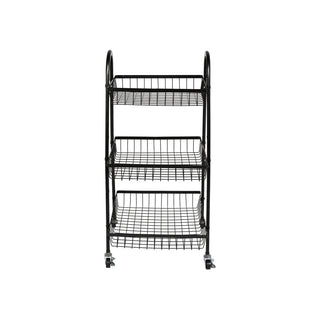 Storage Rack Trolley Metal  3 Tier – Black