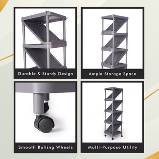 5-Tier Shoe Rack Organizer With Wheels 9-Pair Capacity - Purple
